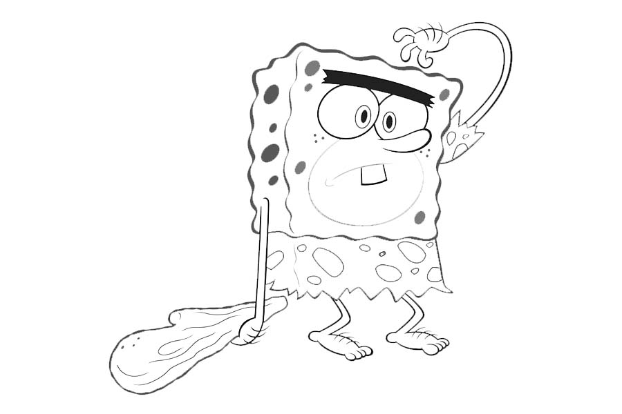 Spongebob catching a jellyfish